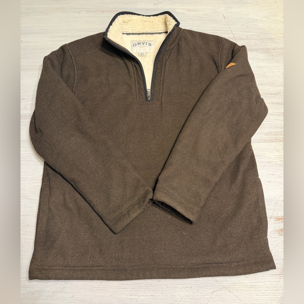 Orvis Brown Quarter-Zip Pullover - image 1